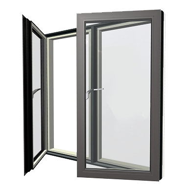 Aluminum casement window